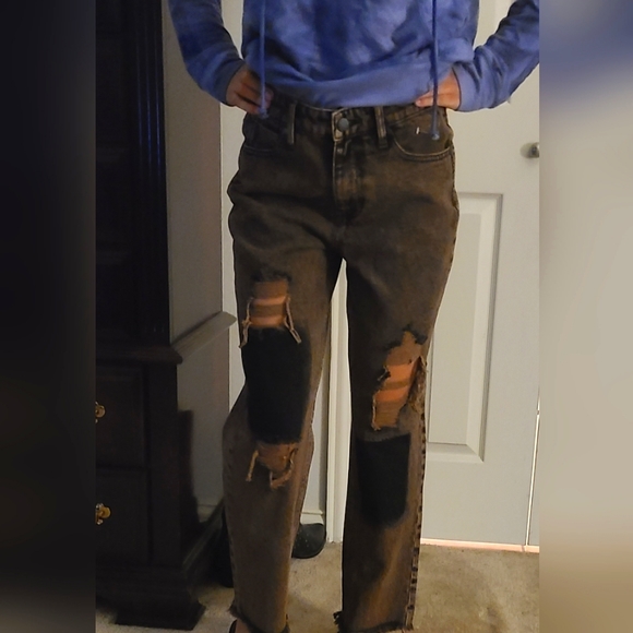 PTCL Women's Size 5 Black/Brown Distressed Jeans. Waist Size 27 NWOT - Picture 2 of 6